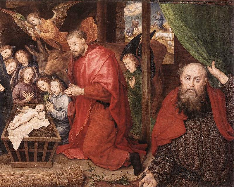 GOES, Hugo van der Adoration of the Shepherds (detail) sg Spain oil painting art